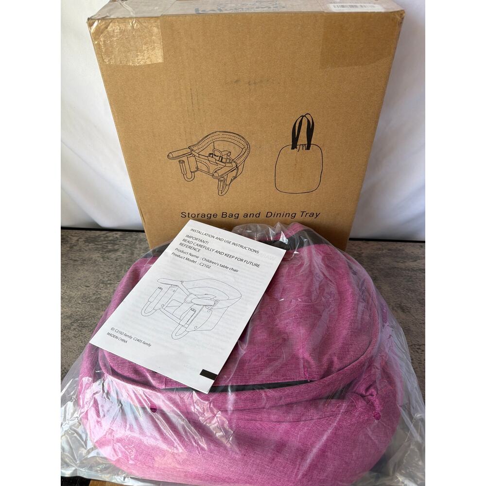 Hook On High Chair with Carry Bag - Portable & Foldable (6-36 Months)- Rose Red - Picture 5 of 6